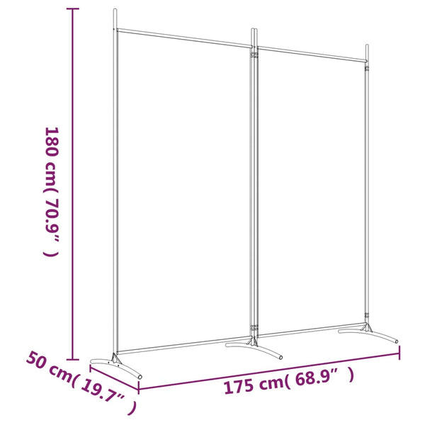 Vidaxl 2 Panel Room Divider Black 175X180 Cm Fabric Screens & Room Dividers