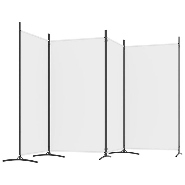 Vidaxl 4 Panel Room Divider White 346X180 Cm Fabric Screens & Room Dividers