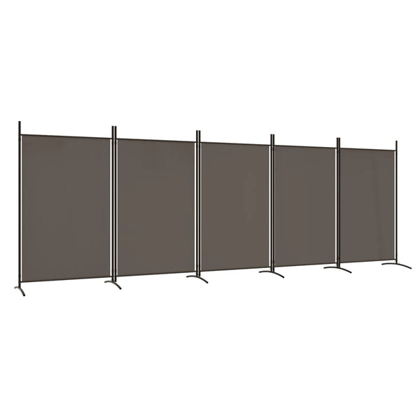 Vidaxl 5 Panel Room Divider Anthracite 433X180 Cm Fabric Screens & Room Dividers