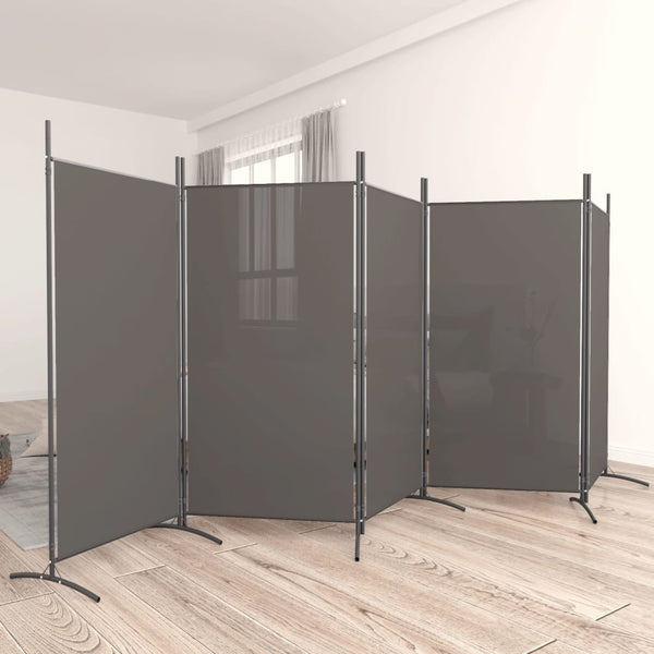 Vidaxl 5 Panel Room Divider Anthracite 433X180 Cm Fabric Screens & Room Dividers