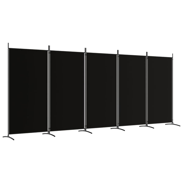 Vidaxl 5 Panel Room Divider Black 433X180 Cm Fabric Screens & Room Dividers