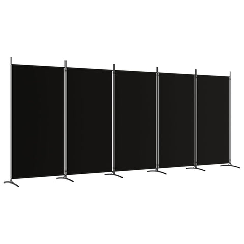 Vidaxl 5 Panel Room Divider Black 433X180 Cm Fabric Screens & Room Dividers