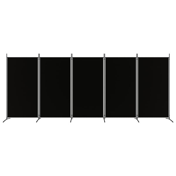 Vidaxl 5 Panel Room Divider Black 433X180 Cm Fabric Screens & Room Dividers