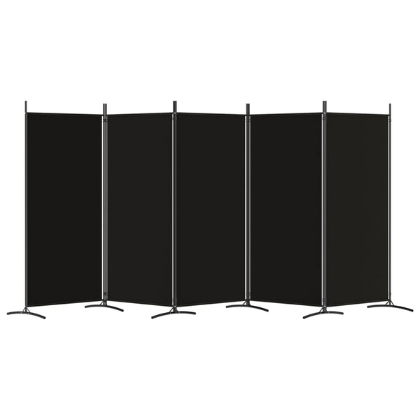 Vidaxl 5 Panel Room Divider Black 433X180 Cm Fabric Screens & Room Dividers