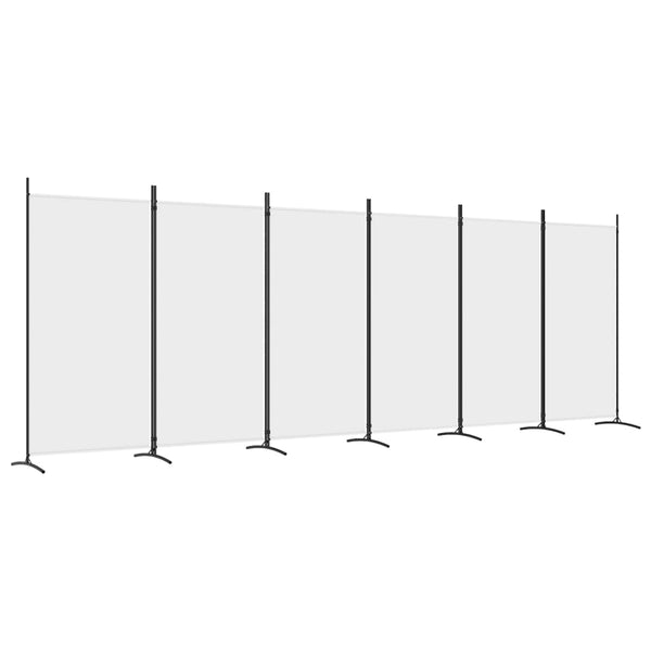Vidaxl 6 Panel Room Divider White 520X180 Cm Fabric Screens & Room Dividers