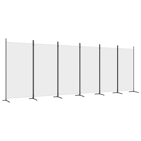 Vidaxl 6 Panel Room Divider White 520X180 Cm Fabric Screens & Room Dividers