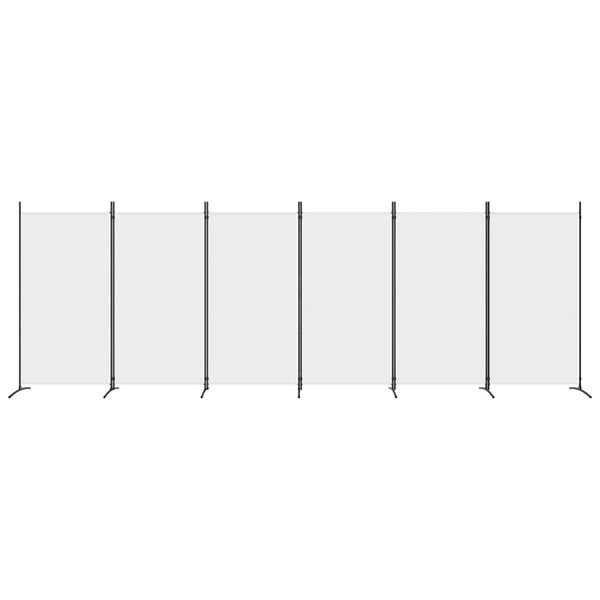 Vidaxl 6 Panel Room Divider White 520X180 Cm Fabric Screens & Room Dividers