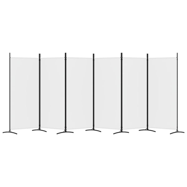 Vidaxl 6 Panel Room Divider White 520X180 Cm Fabric Screens & Room Dividers