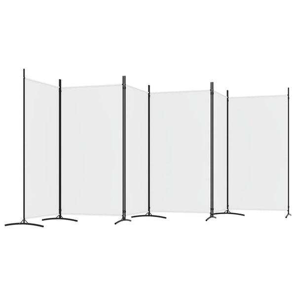 Vidaxl 6 Panel Room Divider White 520X180 Cm Fabric Screens & Room Dividers