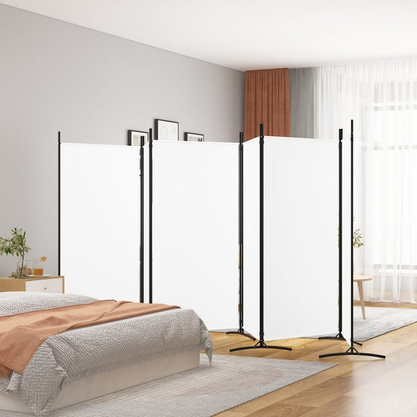 Vidaxl 6 Panel Room Divider White 520X180 Cm Fabric Screens & Room Dividers