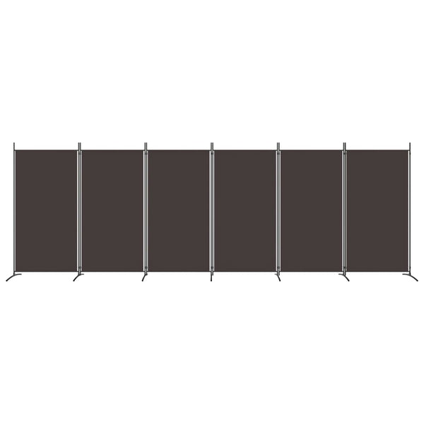 Vidaxl 6 Panel Room Divider Brown 520X180 Cm Fabric Screens & Room Dividers