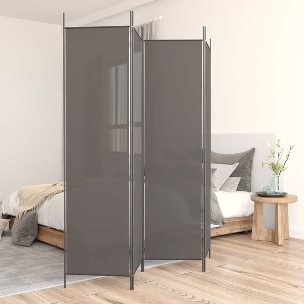 Vidaxl 4 Panel Room Divider Anthracite 698X180 Cm Fabric Screens & Room Dividers