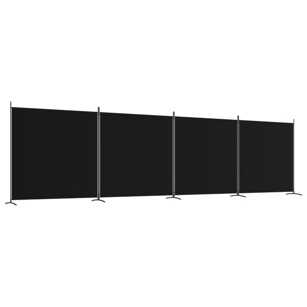Vidaxl 4 Panel Room Divider Black 698X180 Cm Fabric Screens & Room Dividers