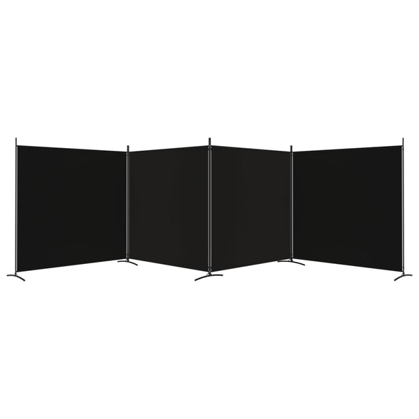 Vidaxl 4 Panel Room Divider Black 698X180 Cm Fabric Screens & Room Dividers