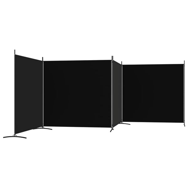 Vidaxl 4 Panel Room Divider Black 698X180 Cm Fabric Screens & Room Dividers