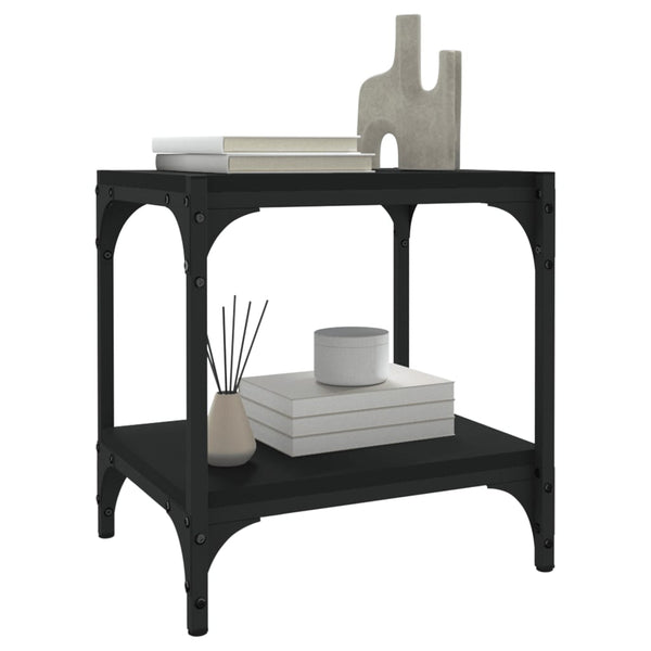 Tv Cabinet Black 40X33x41 Cm Engineered Wood And Steel Tv Stands & Entertainment Units