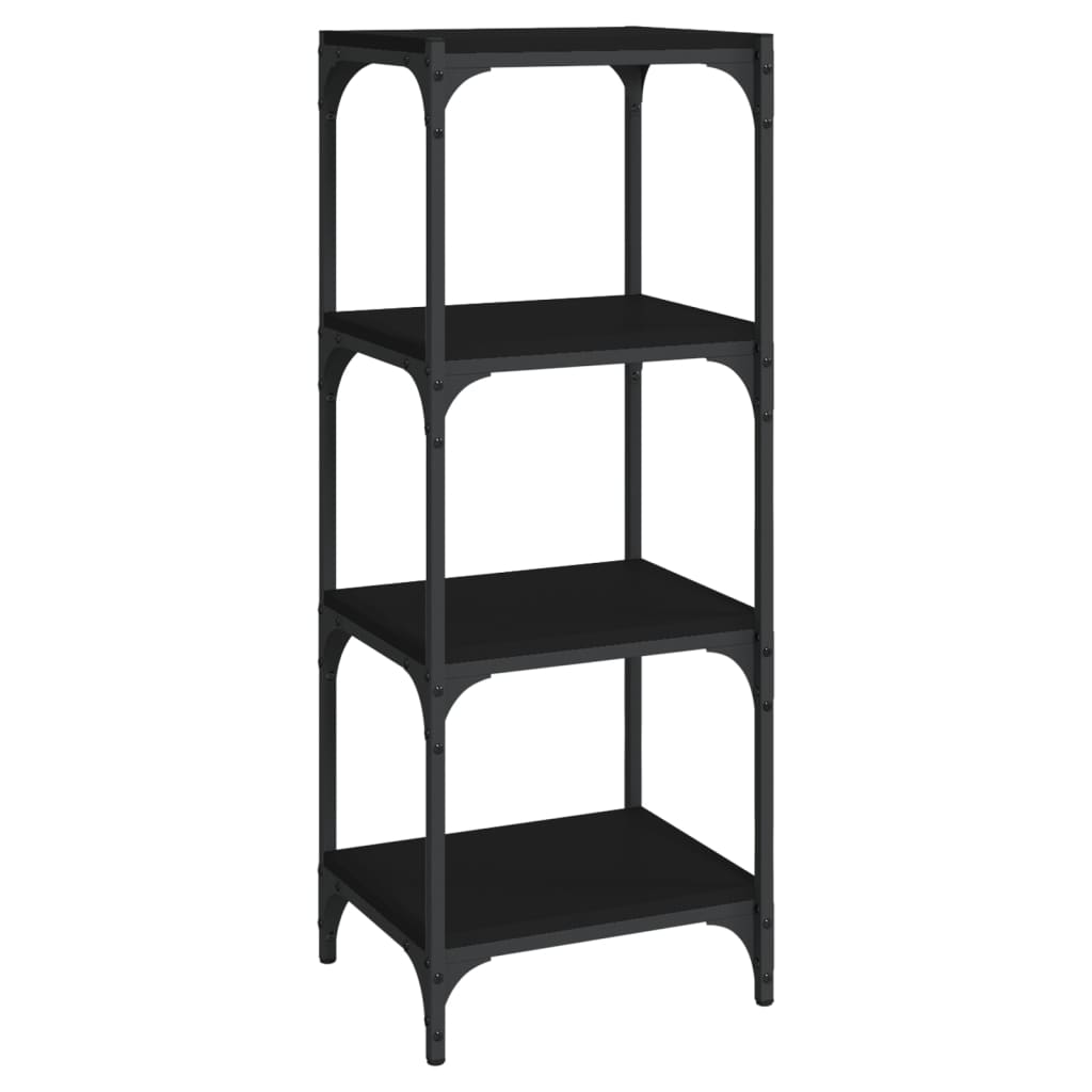 Book Cabinet Black 40X33x100 Cm Engineered Wood And Steel Bookshelves