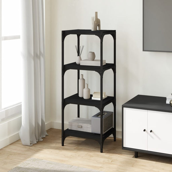 Book Cabinet Black 40X33x100 Cm Engineered Wood And Steel Bookshelves