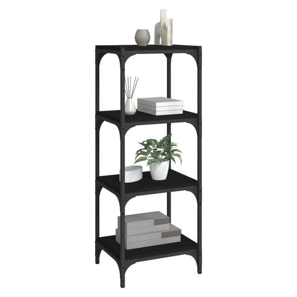 Book Cabinet Black 40X33x100 Cm Engineered Wood And Steel Bookshelves