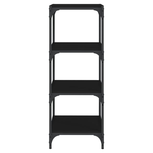 Book Cabinet Black 40X33x100 Cm Engineered Wood And Steel Bookshelves