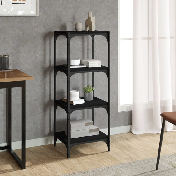 Book Cabinet Black 40X33x100 Cm Engineered Wood And Steel Bookshelves