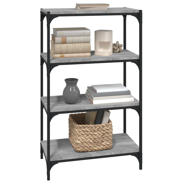 Book Cabinet Grey Sonoma 60X33x100 Cm Engineered Wood And Steel Bookshelves