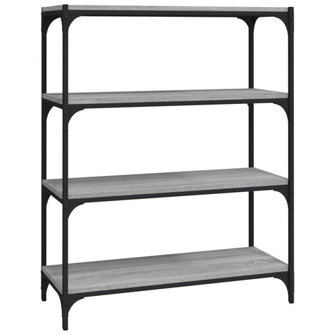 Book Cabinet Grey Sonoma 80X33x100 Cm Engineered Wood And Steel Bookshelves