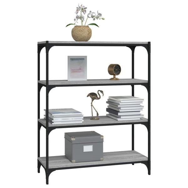 Book Cabinet Grey Sonoma 80X33x100 Cm Engineered Wood And Steel Bookshelves