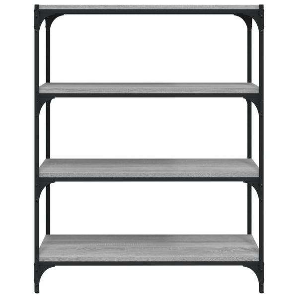 Book Cabinet Grey Sonoma 80X33x100 Cm Engineered Wood And Steel Bookshelves