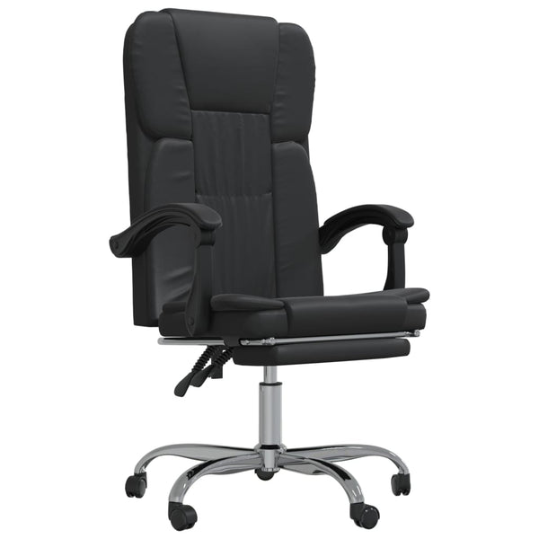Reclining Office Chair Black Faux Leather Office Chairs