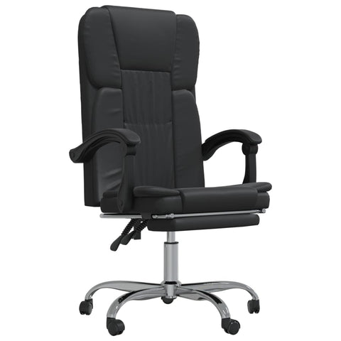 Reclining Office Chair Black Faux Leather Office Chairs