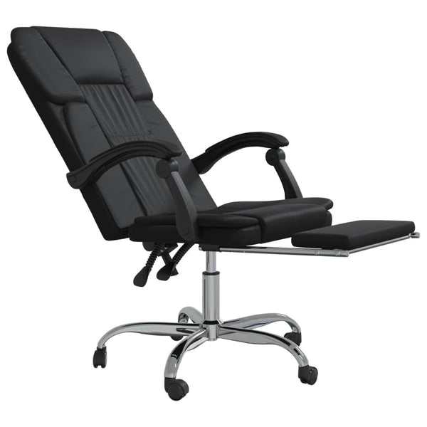 Reclining Office Chair Black Faux Leather Office Chairs