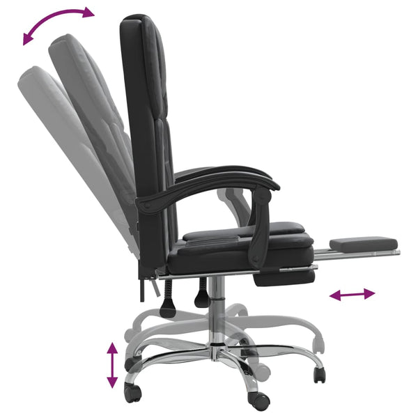 Reclining Office Chair Black Faux Leather Office Chairs