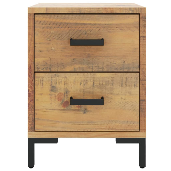 Bedside Cabinet Brown 36X30x45 Cm Solid Pinewood