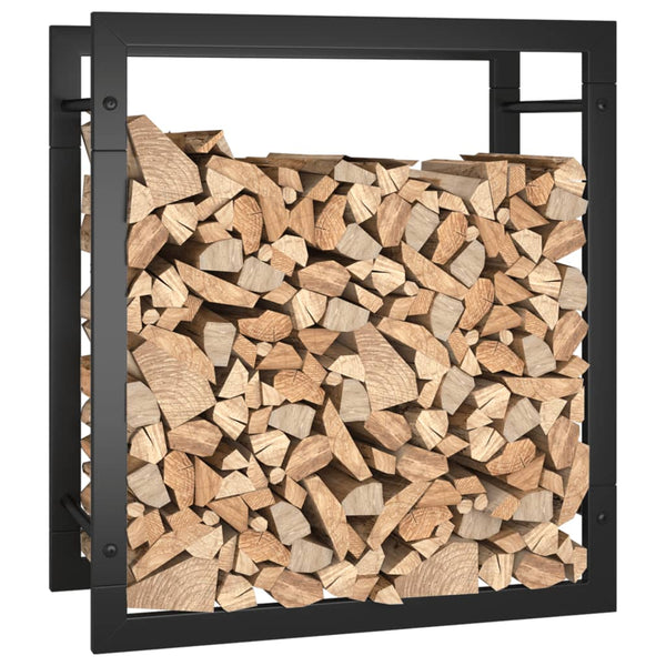 Firewood Rack Matt Black 50X28x56 Cm Steel Fireplace & Stove Accessories