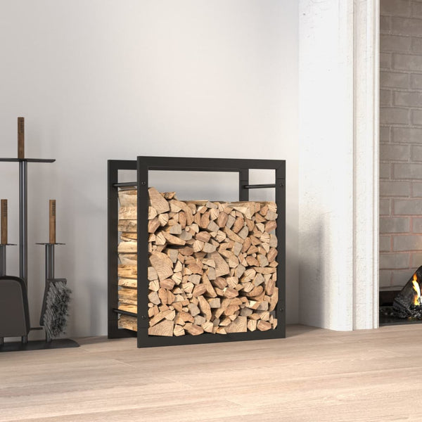 Firewood Rack Matt Black 50X28x56 Cm Steel Fireplace & Stove Accessories