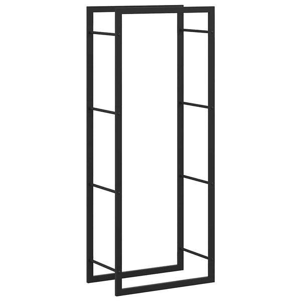 Vidaxl Firewood Rack Matt Black 50X28x132 Cm Steel Firewood Racks