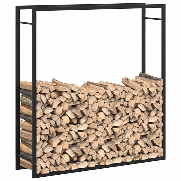 Vidaxl Firewood Rack Matt Black 110X28x116 Cm Steel Firewood Racks