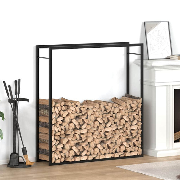 Vidaxl Firewood Rack Matt Black 110X28x116 Cm Steel Firewood Racks