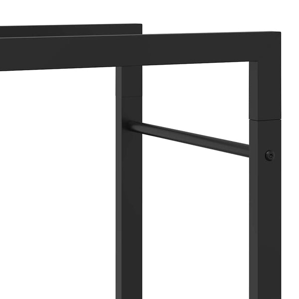 Vidaxl Firewood Rack Matt Black 110X28x214 Cm Steel Firewood Racks