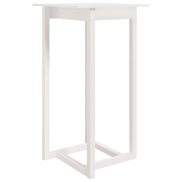Bar Table White 60X60x110 Cm Solid Wood Pine Bar Tables