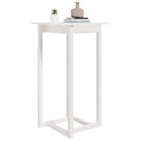 Bar Table White 60X60x110 Cm Solid Wood Pine Bar Tables