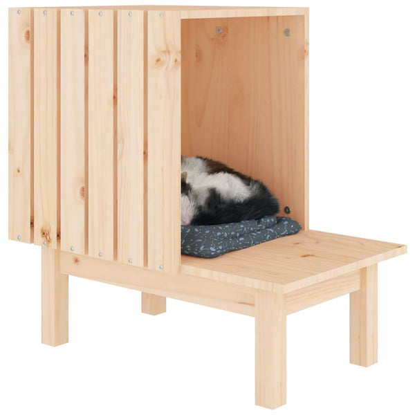 Cat House 60X36x60 Cm Solid Wood Pine Pet Beds