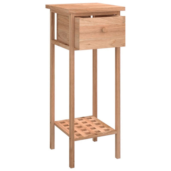 Side Table With Drawer 25X25x60cm Solid Wood Walnut Side Tables