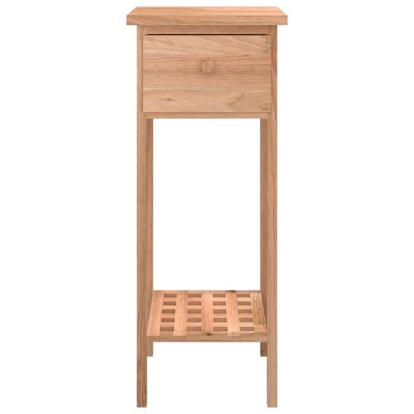 Side Table With Drawer 25X25x60cm Solid Wood Walnut Side Tables