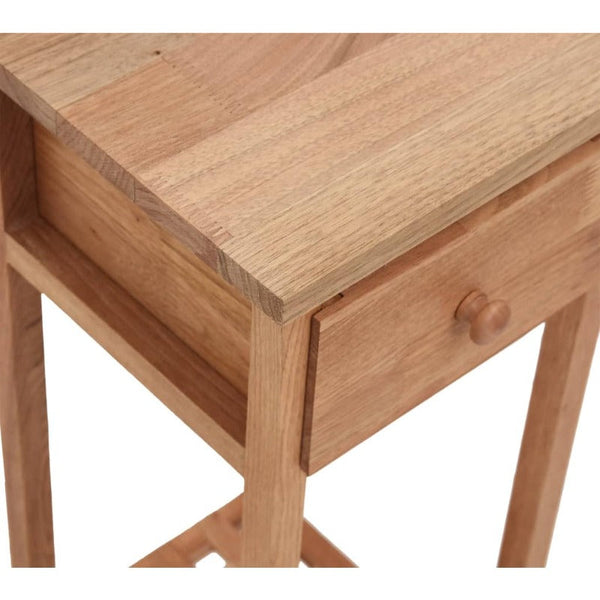 Side Table With Drawer 25X25x60cm Solid Wood Walnut Side Tables