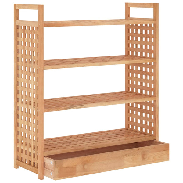 Shoe Rack With Drawer 70X27x81 Cm Solid Wood Walnut Shoe Racks