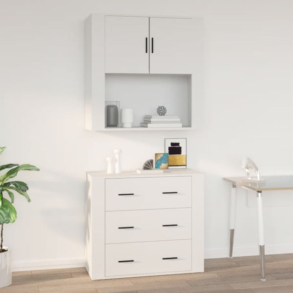 Wall Cabinet White 80X33x80 Cm Engineered Wood Cabinets & Cupboards