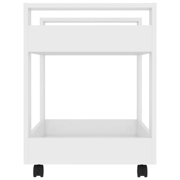 Desk Trolley White 60X45x60 Cm Engineered Wood