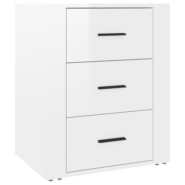 Vidaxl Bedside Cabinet High Gloss White 50X36x60 Cm Engineered Wood Bedside Tables